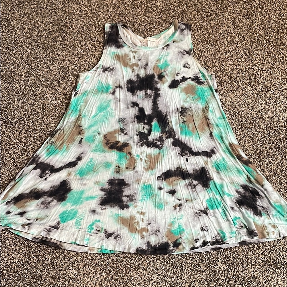 UGE Elegant Tie-Dye Flowing Sleeveless Dress